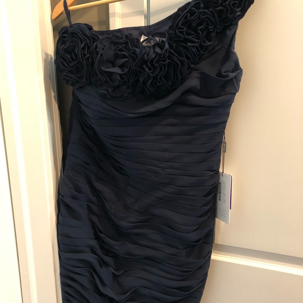 Beautiful Navy 1 Shoulder dress